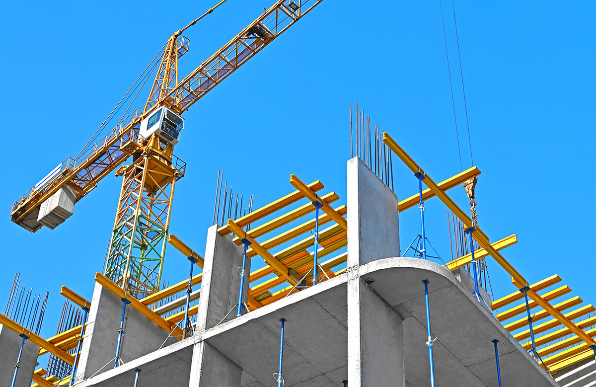 Crane at a Highrise Construction Site