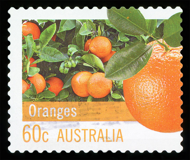 Oranges in Australian Postage Stamp